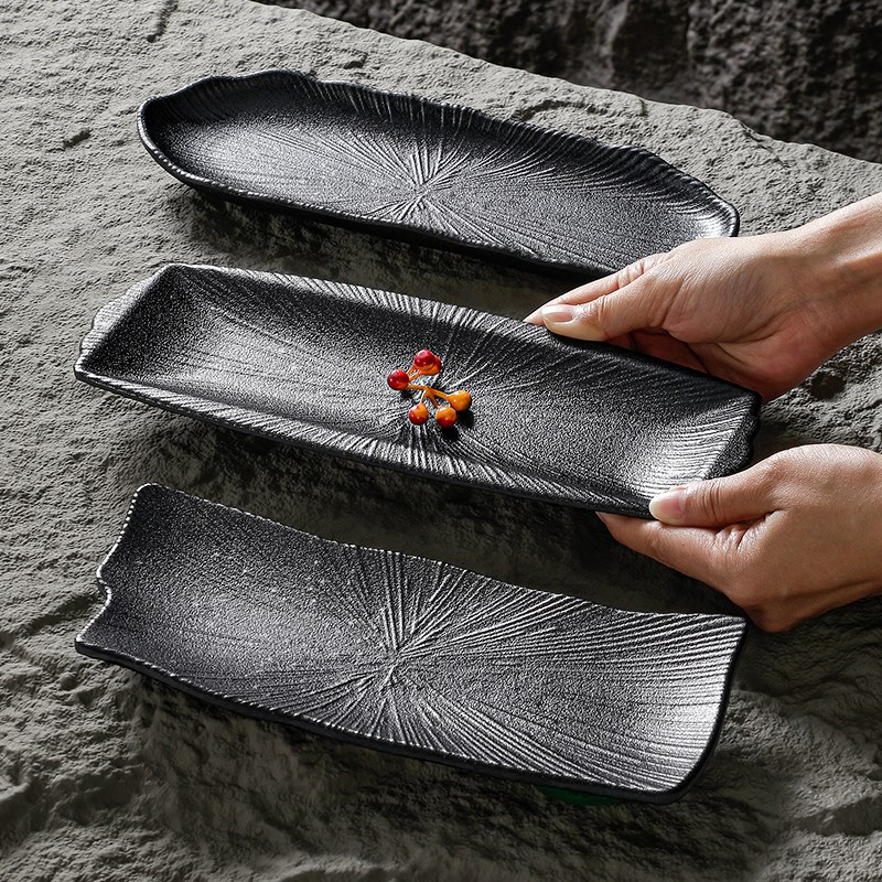 速发202仿菜胺餐具商用火锅密盘配菜餐盘5瓷寿司盘子黑色塑料烧烤