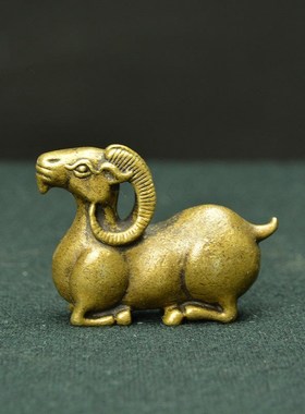 速发纯工铜羊摆件铜黄艺品扣挂件生肖羊属羊招财小挂饰品日生礼品