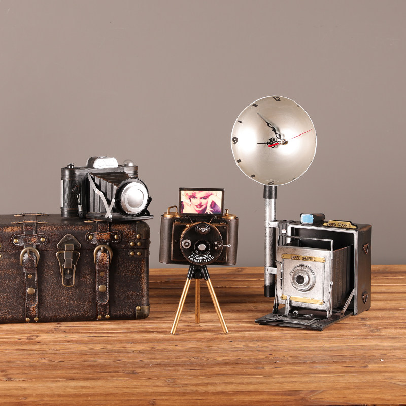 速发铁店复古相机摆件怀旧老式物件间铺橱窗布置酒柜装饰品直播艺