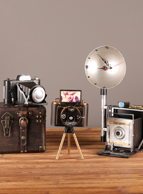 速发铁店复古相机摆件怀旧老式物件间铺橱窗布置酒柜装饰品直播艺