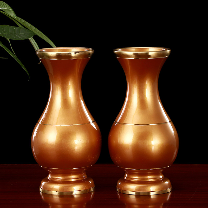 速发圆佛佛具用佛全铜花瓶家居供通花瓶品前插花器净瓶宝瓶供花瓶