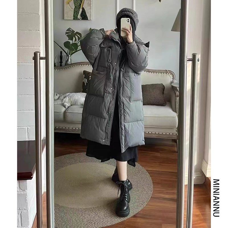 速发特大码装服帽加厚工绿棉连冬季韩版灰装色保暖棉衣外套