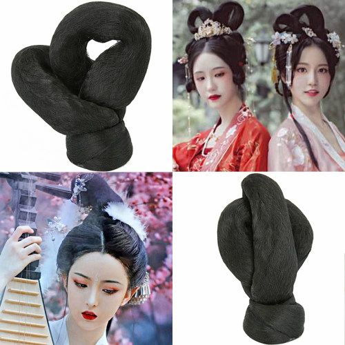 速发古装造服灵蛇髻假发朝国风唐中发包襦裙单头发髻影楼盘发古风