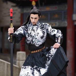 速发飞鱼服明制高档织礼重工锦衣卫中式 婚服伴郎服武侠风汉金租赁