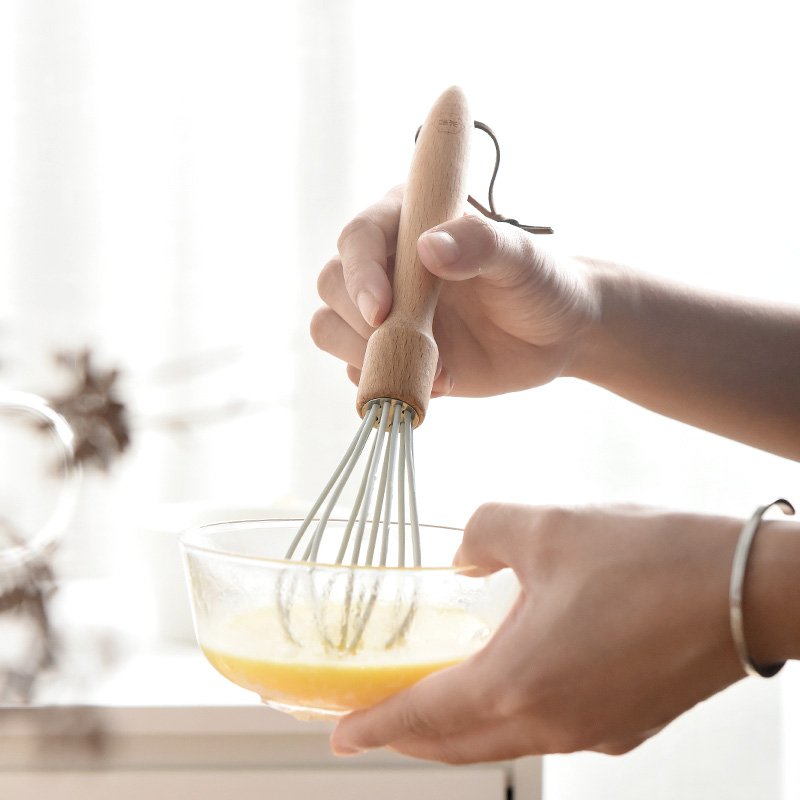 速发家用日持 手动打蛋器创意榉木搅拌棒搅手式蛋清打发器烘焙 蛋