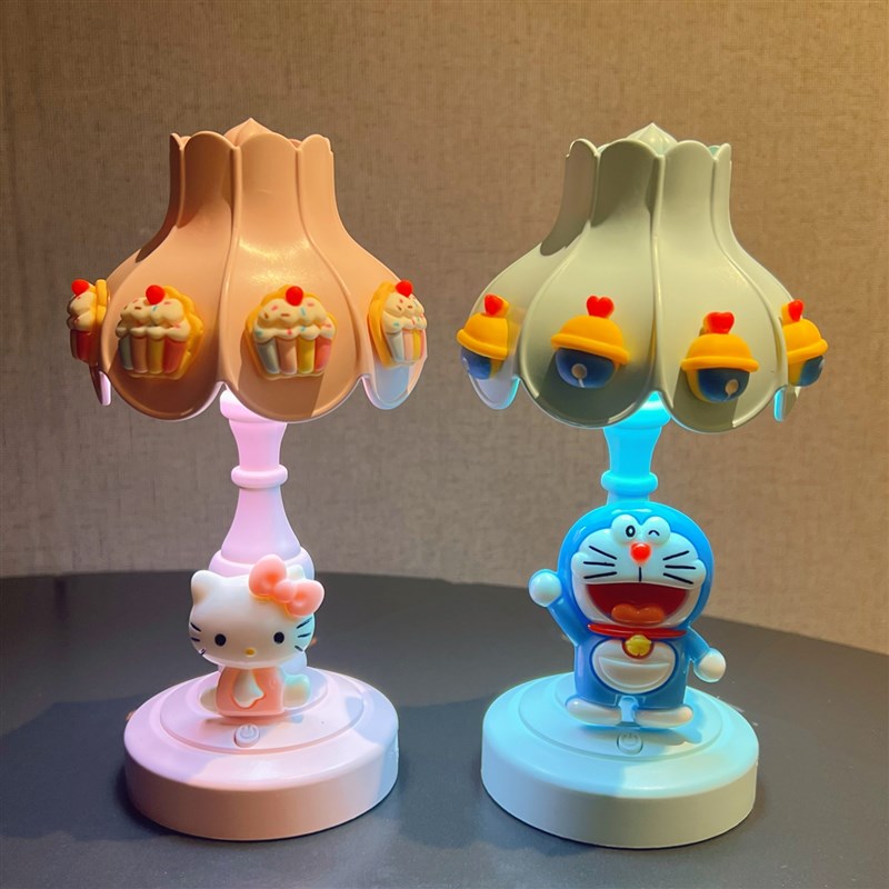 速发复古台灯可叶小夜灯荷爱少浪漫室卧创意灯饰风桌面摆件