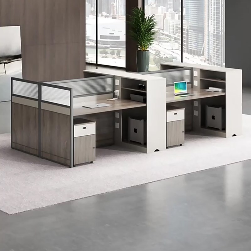 速发位员办公桌椅组合简约员工职两四46位人卡座办公室创意电脑桌