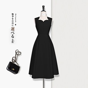 速发御袖背心裙法式赫本风夏黑裙礼服高级感春小端庄大气高冷无姐