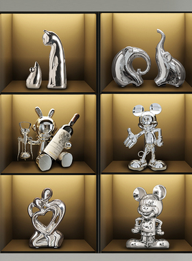 速发礼酒架摆件红酒架客厅轻奢酒柜家居装边品餐饰柜玄关熊物