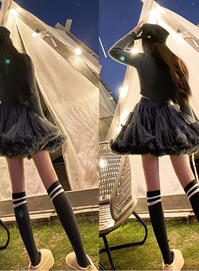 成人二代tutu裙全网纱半身裙加蓬摄影舞台表演裙女宽腰凸凸蓬蓬裙