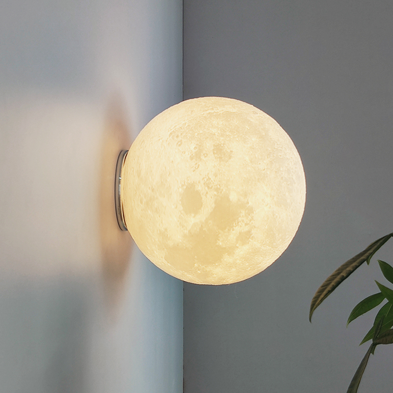 个性创意3D打印月球壁灯简约现代民宿客厅餐厅儿童书房玄关小壁灯
