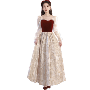 敬酒服新娘秋冬高级感长袖现代风婚礼订婚礼裙女结婚答谢宴连衣裙