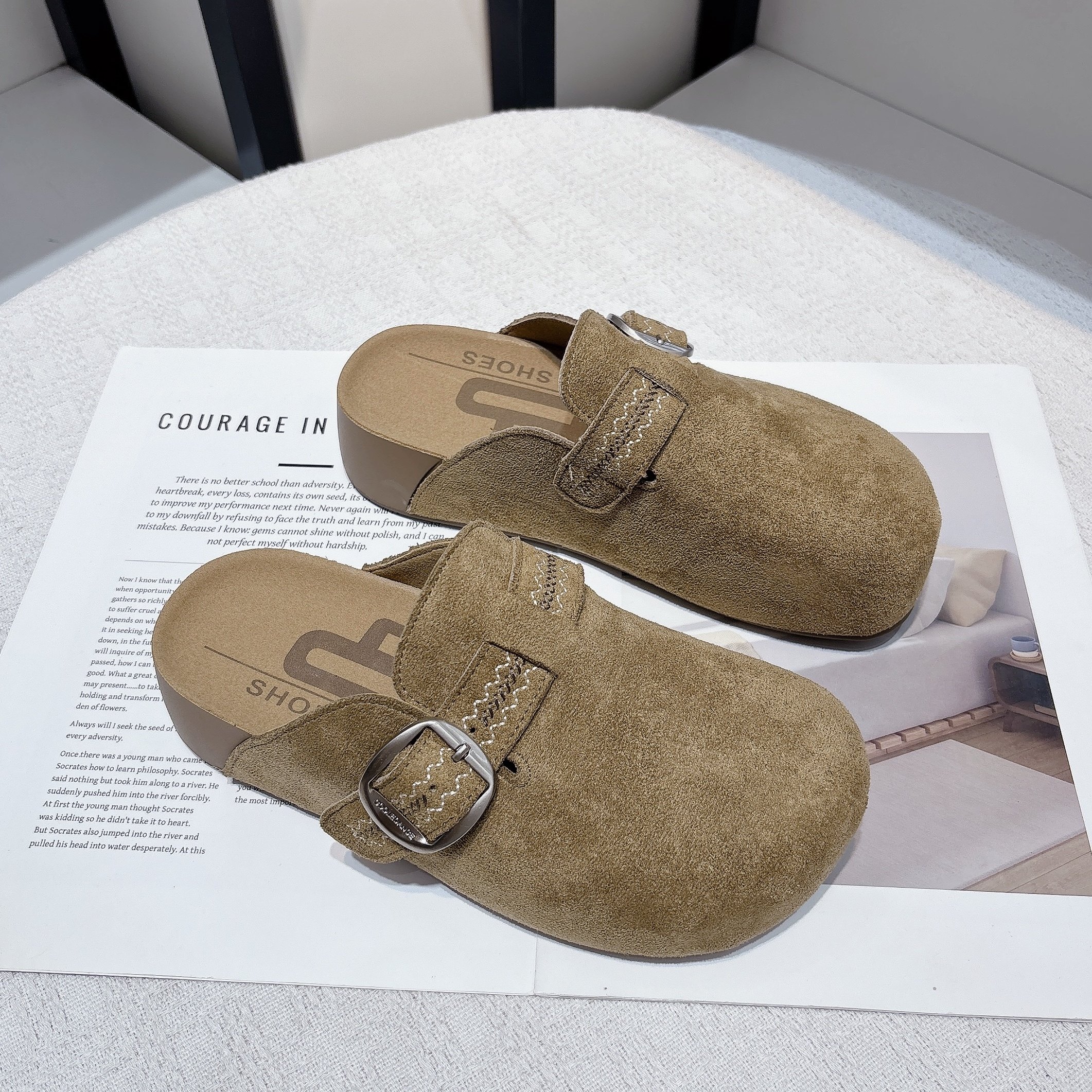 厚底勃肯鞋包头半拖鞋女外穿2025年秋季新款时尚休闲懒人博肯凉拖,女鞋,包头拖,淘宝优惠券,粉丝福利购,淘宝优惠卷