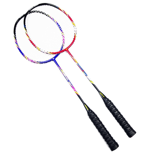 正品2支装双拍全碳素碳纤维羽毛球拍超轻攻守兼备套装耐打耐用型