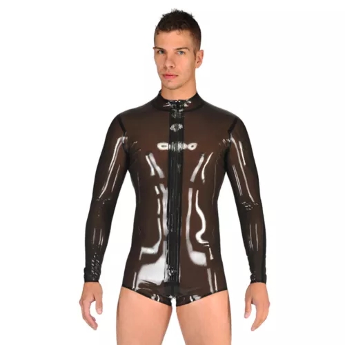 乳胶衣 泳衣  高弹力 长袖连体泳衣 latex swimsuit