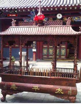 大型01寺堂庙香炉 宗祠寺院道观长方龙柱室铸外八香炉 佛户外铁香