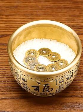 黄黄铜百福铜百米缸居香炉福聚宝家新房客厅摆件装饰品盆开业乔迁