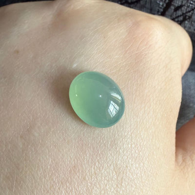 冰晴翡翠蛋面缅甸A货淡绿礼物