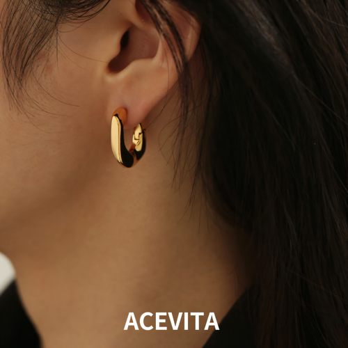 ACEVITA | 黄铜镀18K金ins基础款通勤简约时尚精致金属耳扣耳饰