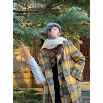 SourceWithU加棉可拆格纹大衣
