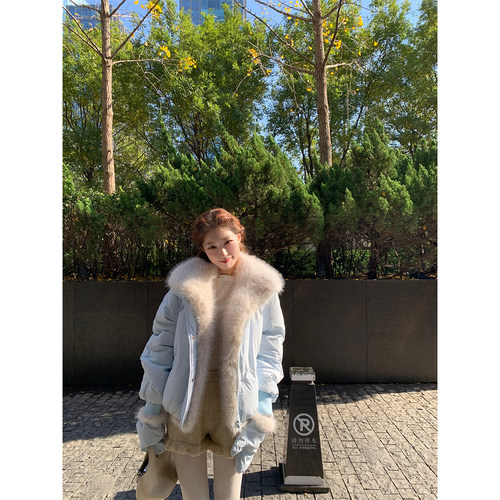 SourceWithU毛领派克羽绒服女冬