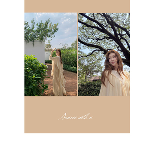 古着系列蕾丝拼接连衣裙 飘逸中古 清迈假日 上衣 限时折扣