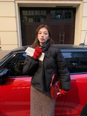 爱心羽绒服白鸭绒美式保暖外套