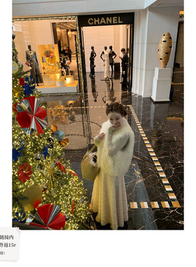 SourceWithU韩女聚会 进口山羊绒皮草双面穿设计感白鹅绒羽绒马甲