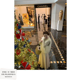 SourceWithU韩女聚会 进口山羊绒皮草双面穿设计感白鹅绒羽绒马甲