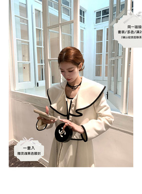 SourceWithU 温柔暖炉 自发热加绒韩系短外套收腰背心连衣裙套装