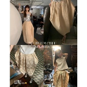 GALA SourceWithU MET 可亮面可哑光两穿廓形刺绣裙高腰半身裙夏