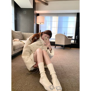 加厚袜子女款 5色镂空氛围感堆堆袜冬季 2025 小奶芙 SourceWithU