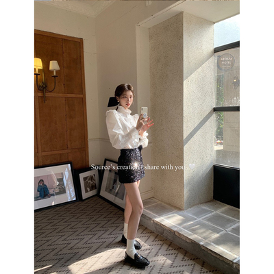 辣妹亮片半身裙直筒包臀短裙冬