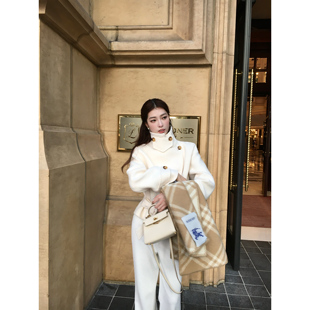 SourceWithU e法国骑士 2色枪驳领大衣法式 高级感毛呢外套女 Chl