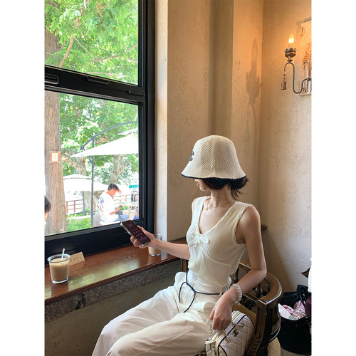 SourceWithU麻花针织坑条背心