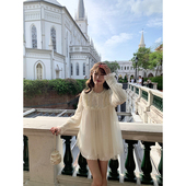 上衣花边短裤 SourceWithU国立公园 仙气飘飘韩国绒波点双层纱衬衫