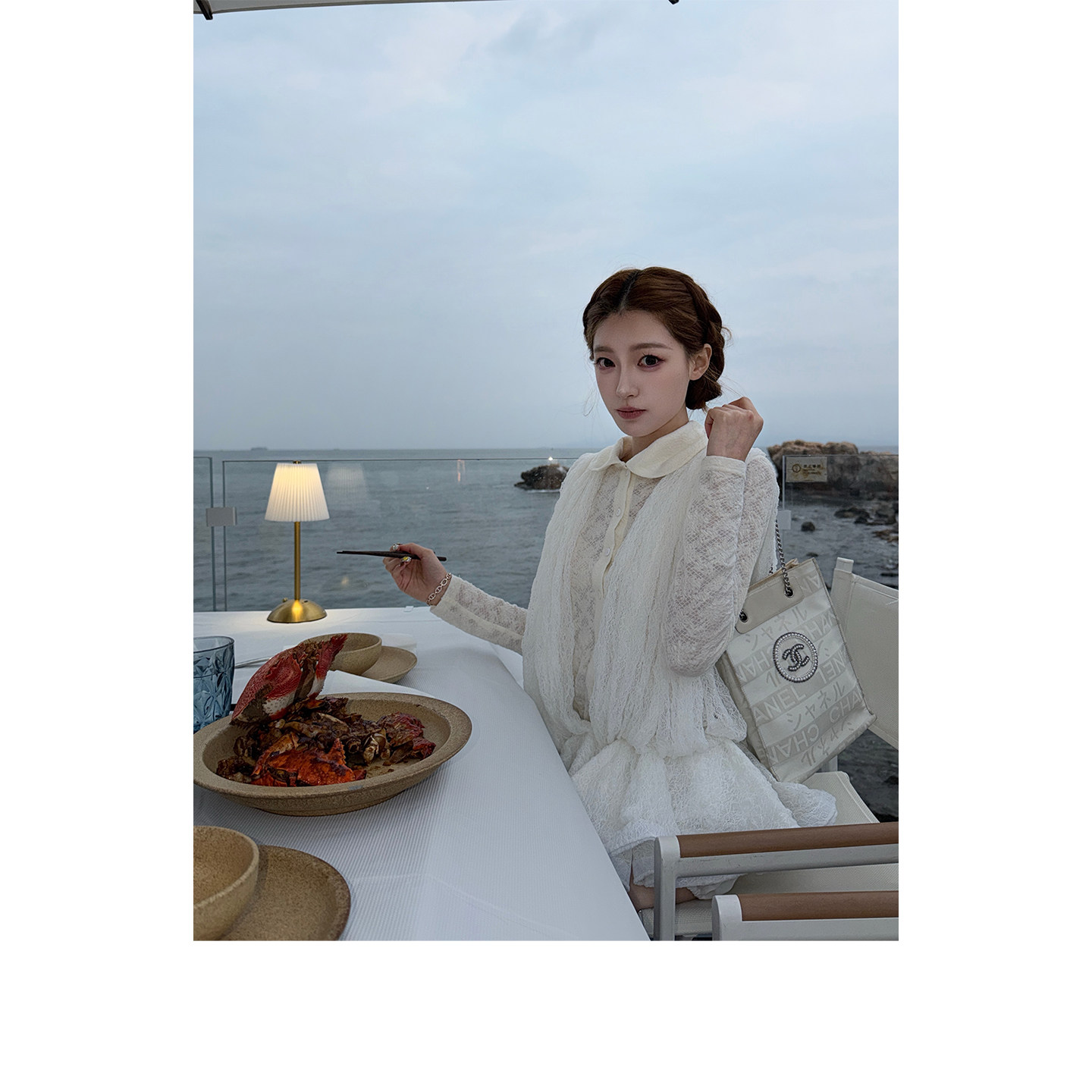 SourceWithU 钻石海浪 千层蕾丝浪花裙摆背带裙灯笼打底裤连衣裙