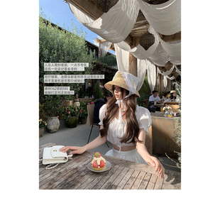 限时折扣 衬衫 洱海童话 少女蕾丝刺绣短袖 半裙 新疆亚麻棉