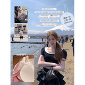 SourceWithU 上衣 tee百搭修身 自由假日 95棉3色赫本风翻领泡泡袖