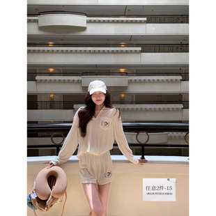 SourceWithU 网球KT 丝光绒早秋休闲薄款刺绣卫衣T恤短裤长裤套装