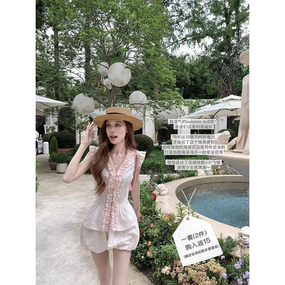 SourceWith小飞袖上衣灯笼短裤