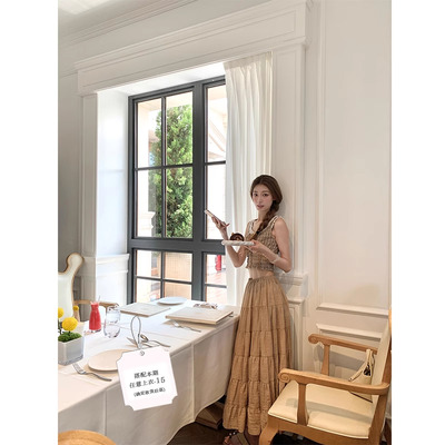 SourceWithU亚麻质感奶蓝半裙