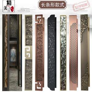 祥云酒店门实拉手把手半圆形定制logo木门新中式大门玻璃仿古