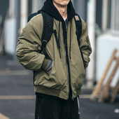 秋冬新款 日系宽松夹克棒球服棉衣男女ins潮牌美式 飞行服外套棉袄