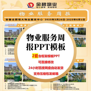 物业公司物业服务周报月报海报PPT物业周报模板物业服务宣传PPT