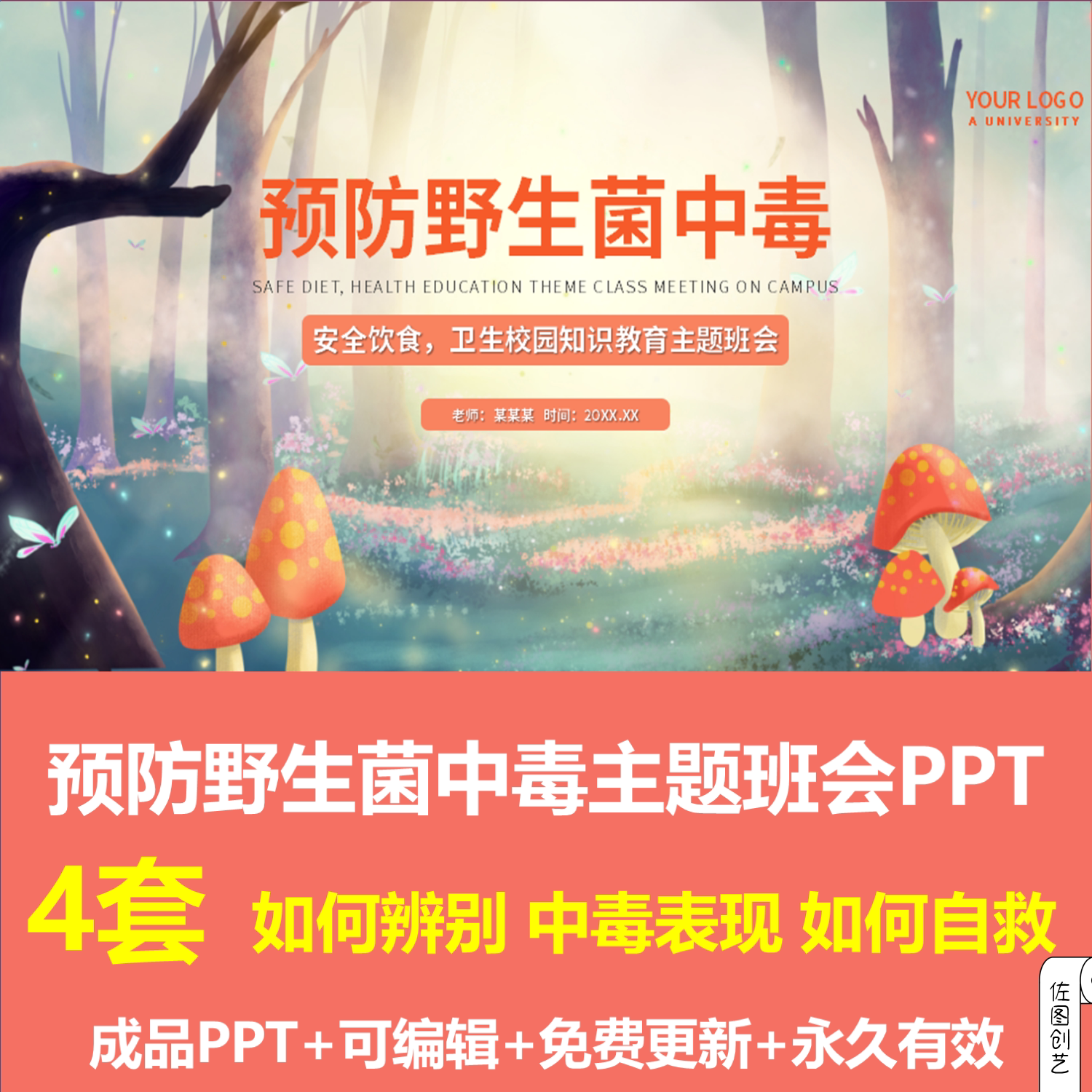 幼儿园中小学预防野生菌中毒主题班会ppt成品课件中毒表现预防