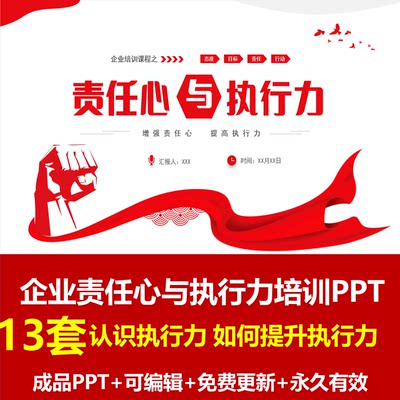 企业责任心与执行力主题培训PPT成品课件什么是执行力如何提高PPT