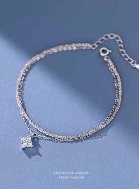 莫桑钻D色手链女s925纯银月亮