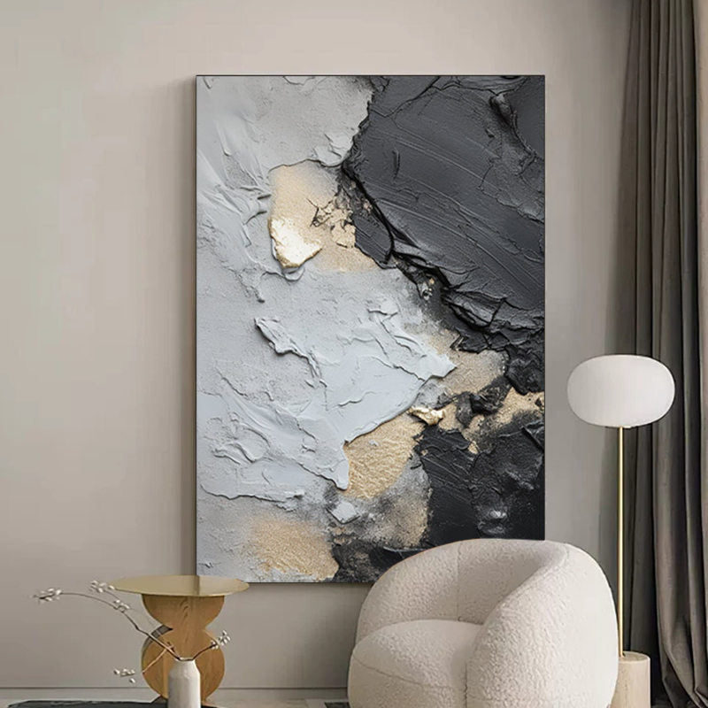 手绘油画个性立体肌理画抽象手工挂画极简书房客厅画走廊装饰画图片