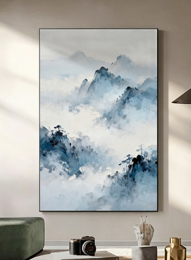 可班纯手绘油画云栖福岭玄关挂画